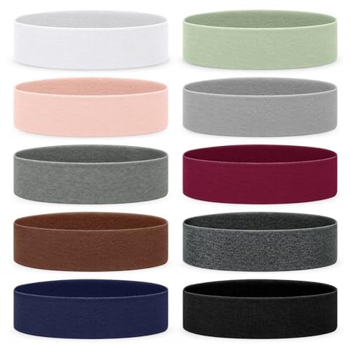 Fishinsea Women's Elastic Workout Headbands 10-Pack