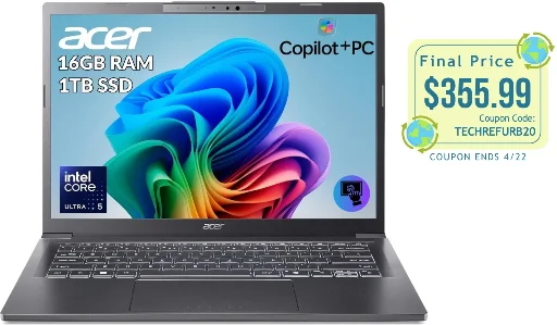 Acer Aspire 14 AI (Cert. Refurb) 16GB RAM 1TB SSD Deal