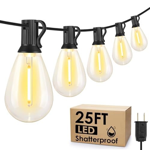 Larkvue 25FT LED Outdoor String Lights 10+1 Edison S11 Dimmable Bulbs Deal