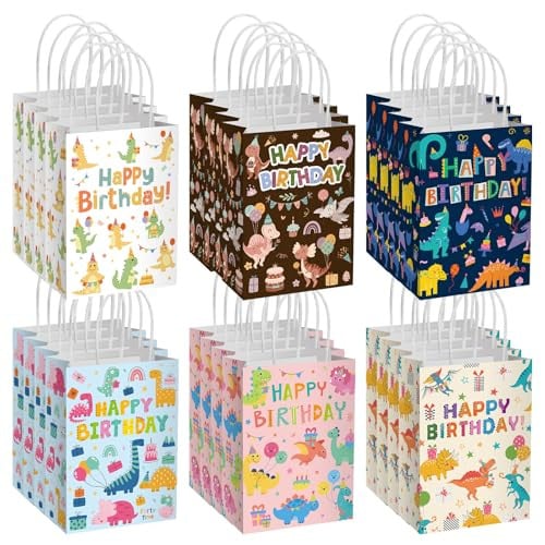 24 Pcs Birthday Gift Bags with Handle