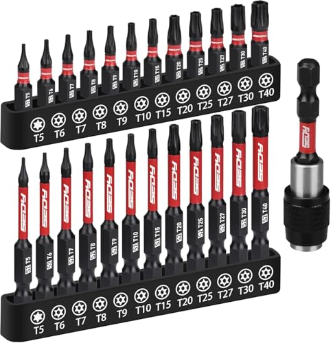 SEDY 25-Piece Torx Bit Set, 1''&2.5'' Security Tamper Proof Torx Impact Screwdriver Bits Deal