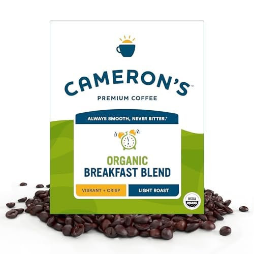 Cameron's Coffee Roasted Whole Bean Coffee Organic Breakfast Blend 4 Pound