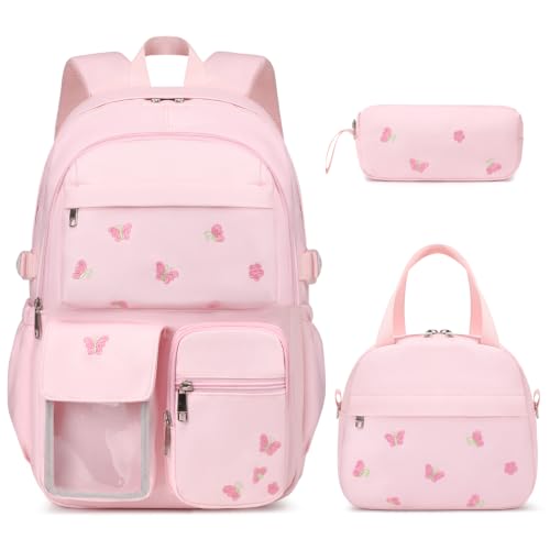 ACESAK Embroidered Girls Backpack with Lunch Bag Set (3-Piece) Deal
