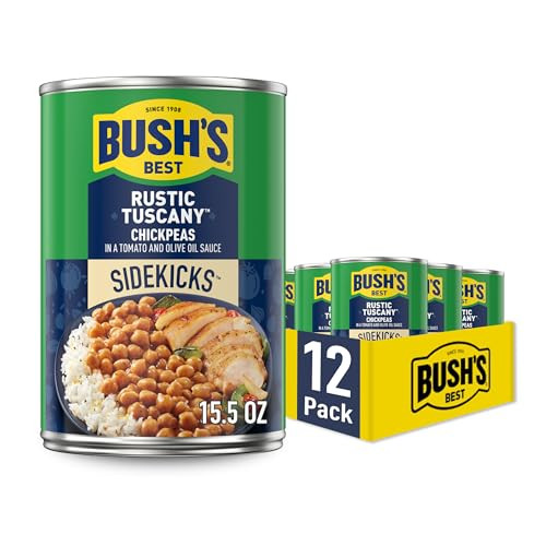 BUSH'S BEST 15.5 oz Canned Rustic Tuscany Chickpeas (12-Pack)