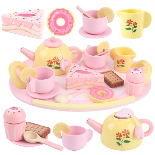 RECEKA Wooden Tea Party Set Deal