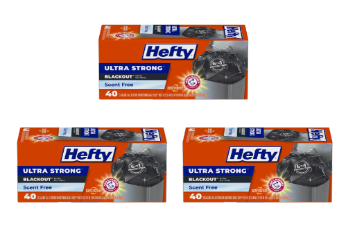 Hefty Ultra Strong Tall Kitchen Trash Bags 40-Pack