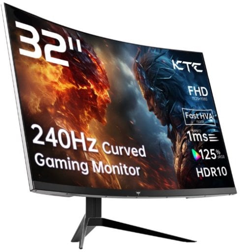 KTC 32" 240Hz Curved Gaming Monitor 1500R FHD 1ms FreeSync Deal