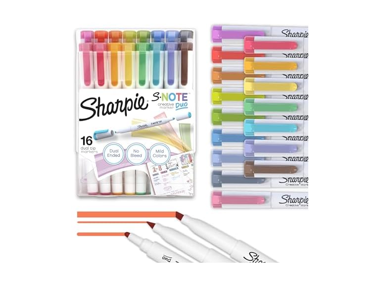 Sharpie S-Note Duo Dual-Tip Creative Highlighters 16 Count