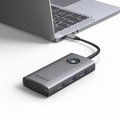 ORICO 6-in-1 USB C Docking Station with 4K HDMI, 100W PD, 3 USB-A 3.0 & 1 USB-C 3.0 Ports (5 Gbps)