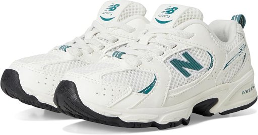 New Balance Kids' 530 Bungee Shoes (Sea Salt/New Spruce)