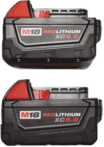 Milwaukee M18 REDLITHIUM XC 5.0Ah 18V Extended Capacity Battery Pack 2-Pack