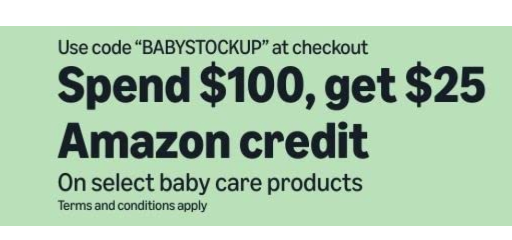 Spend $100 on Baby Products, Get $25 Amazon Gift Card