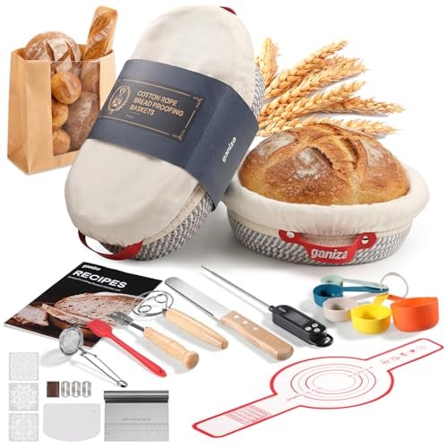 Ganiza Sourdough Proofing Basket Gift Set w/ 9" Round & 10" Oval Bannetons Deal