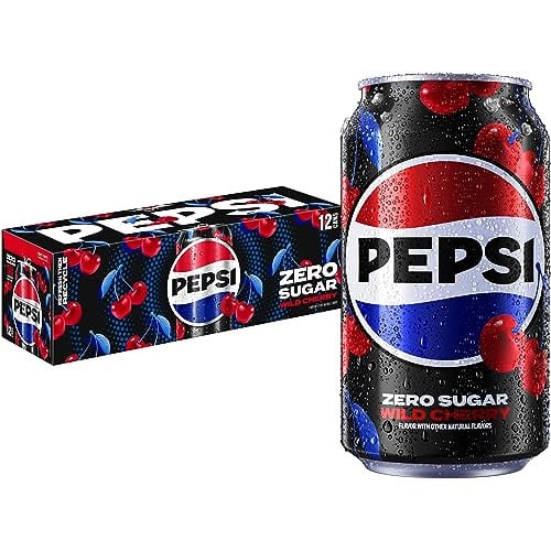 Pepsi Zero Sugar Cola Soda Wild Cherry 3 x 12-Pack