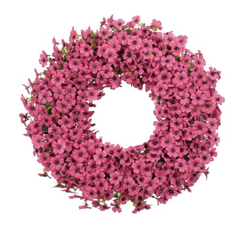 Artificial Mums Wreath for Front Door, 20-24 Inch