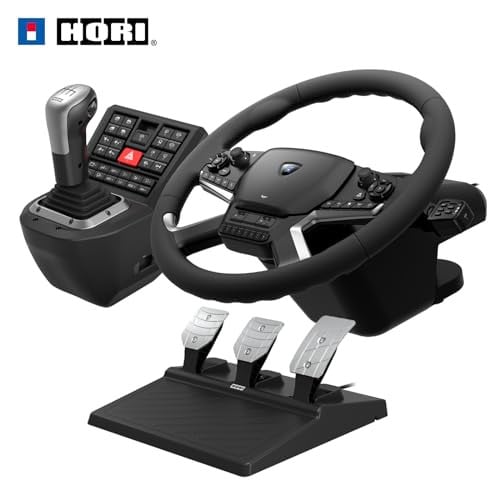 HORI Truck Control System with Force Feedback Steering Wheel, Shifter Control Panel, & Pedals Deal