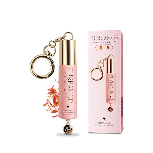 PureAmor Saffron Rouge Roll-On Keychain Perfume Oil, Alcohol Free, 30% Concentration, 6ml
