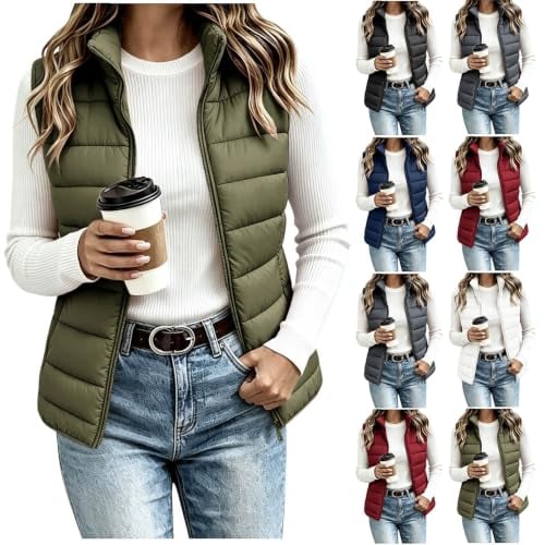 Puffer Vest Zip Up Sleeveless Lightweight