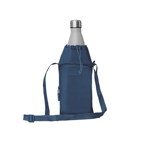 Travelon Pi Gogo Insulated Water Bottle Tote Crossbody Bag (Navy)