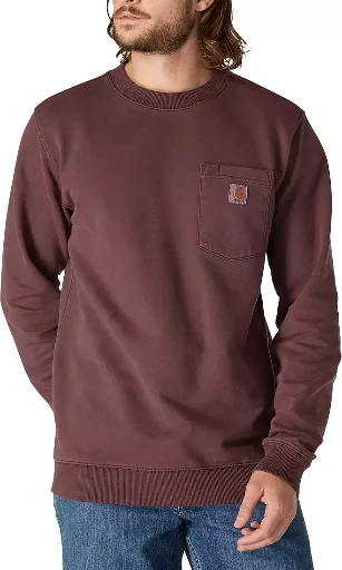 Carhartt Men's Garment Dye French Terry Crew Sweatshirt (Horizon Blue) Deal