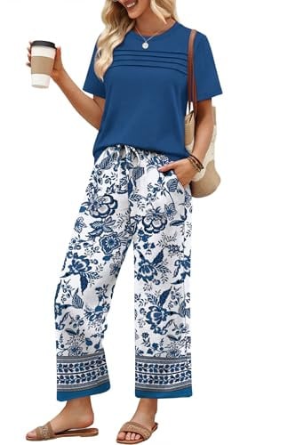 WIHOLL Wide Leg Lightweight Two Piece Sets  