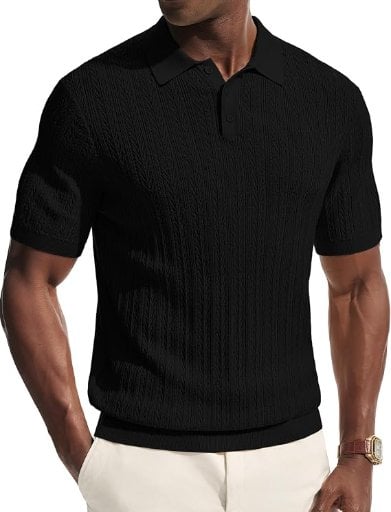 PJ Paul Jones Men's Short Sleeve Knit Polo Shirt Deal