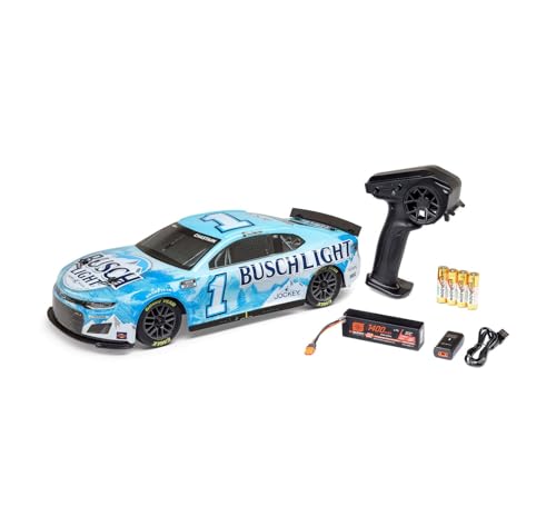 Losi 1/12 NASCAR RC Race Car Ross Chastain No. 1 2025 Busch Light Chevrolet ZL1 2S AWD RTR Brushed On-Road Battery & Charger Included Blue
