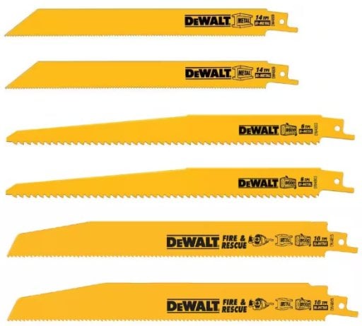DeWalt Bi-Metal Reciprocating Saw Blade Set with Telescoping Case (6-Piece) Deal
