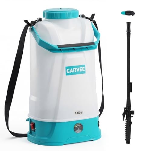 Garvee 1.32 Gallon Battery Powered Sprayer with Adjustable Shoulder Strap