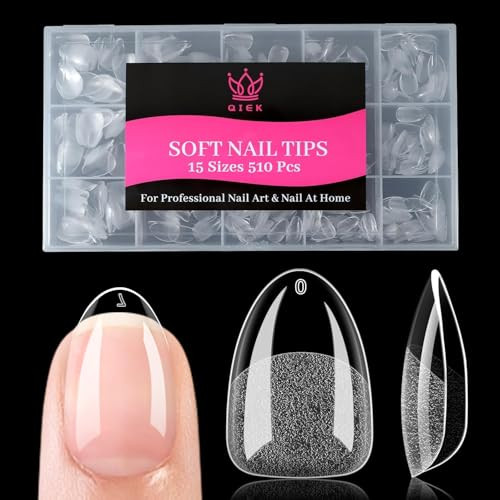 510 PCS Clear Soft Press On Fake Nail Tips