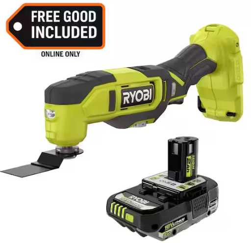RYOBI ONE+ 18V Cordless Oscillating Multi-Tool with FREE 2.0 Ah HIGH PERFORMANCE Battery