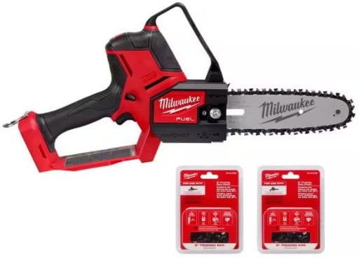 Milwaukee M18 FUEL 8 in. 18V Pruning Saw + Two 8 in. Chains