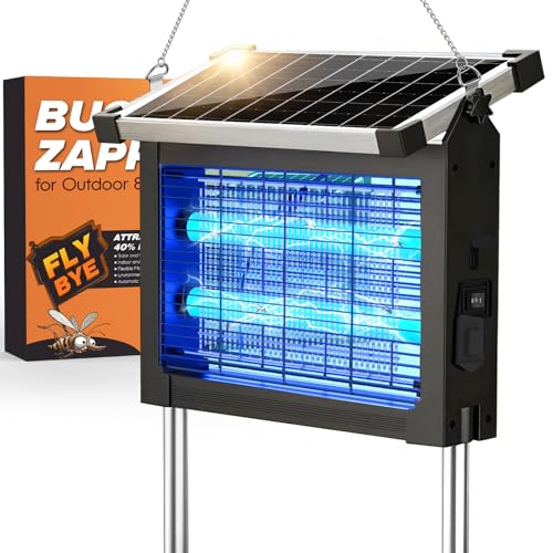 Jinyeda 4500V Solar Bug Zapper with 10W Solar Panel