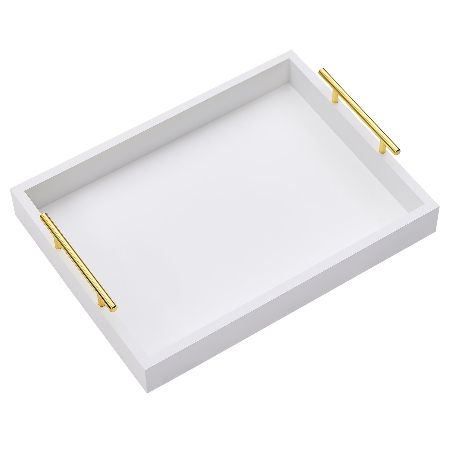 Wood Serving Tray with Metal Handles