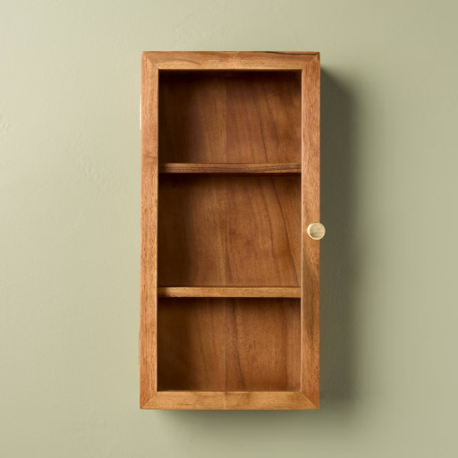 Hearth & Hand w/ Magnolia Acacia Wood Wall Mounted Display Box (2-Shelf)