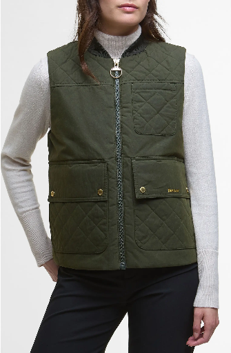 Barbour Theodora Quilt Trim Cotton Nylon Vest