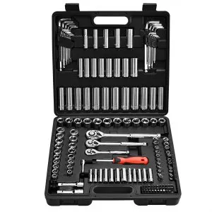 VEVOR 149-Piece Socket Set 3/8 1/4 1/2 Drive CR-V Alloy Steel