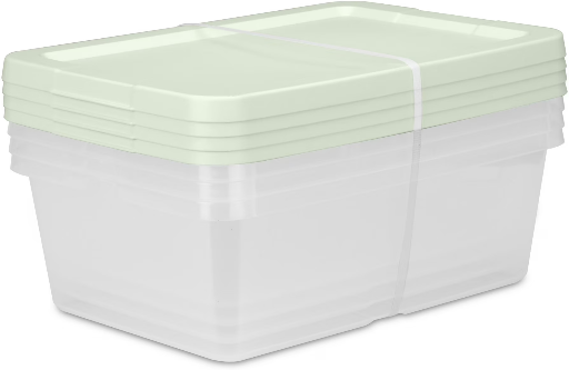 Sterilite Small 12 Quart Clear Plastic Storage Container 4-Pack