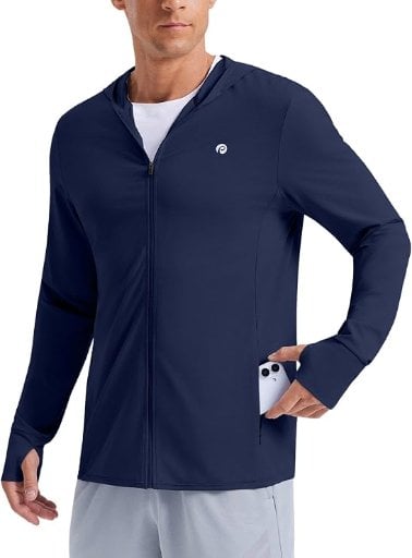 PINSPARK Men's UPF 50+ Full-Zip Hooded Jacket Deal