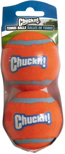 Chuckit! Tennis Balls Rubber Fetch Dog Toy, Medium 2.5", 2-Pack