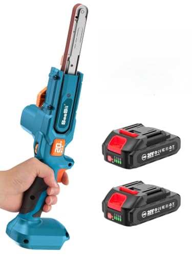 Seesii 1/2" x 18" Hand Held Belt Sander w/ 2x 2.0Ah Battery & Charger