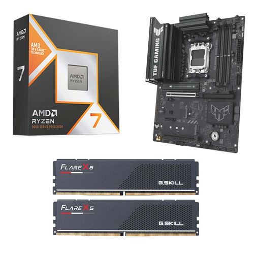 AMD Ryzen 7 9800X3D, ASUS B650E-E TUF Gaming WiFi AM5, G.Skill Flare X5 Series 32GB DDR5-6000 Kit, Computer Build Bundle