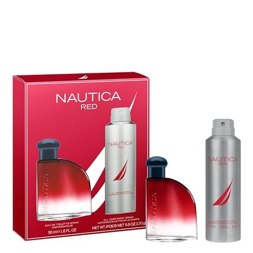 Nautica Color Red EDT 1.6 Fl Oz + Deodorizing Body Spray 5.9 Oz Deal