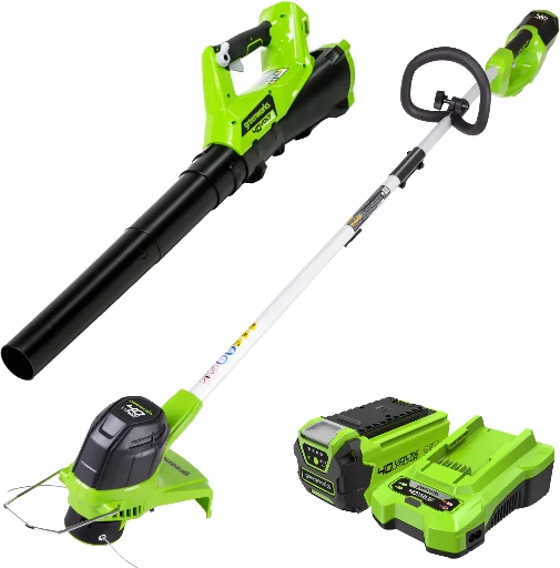 Greenworks 40V 12" Cordless String Trimmer and Leaf Blower Combo Kit w/ 2.0Ah Battery & Charger