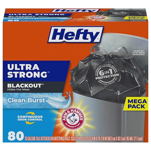 Hefty Ultra Strong 13 Gallon Trash Bags (80-Count, Clean Burst Scent)