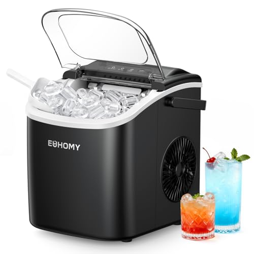 Euhomy 26.5-Lb/Day Countertop Ice Maker Machine (Black)