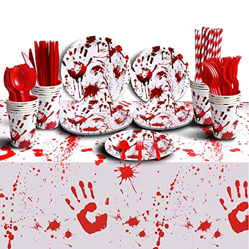 Halloween Party Supplies Dinnerware Decorations 161-Count