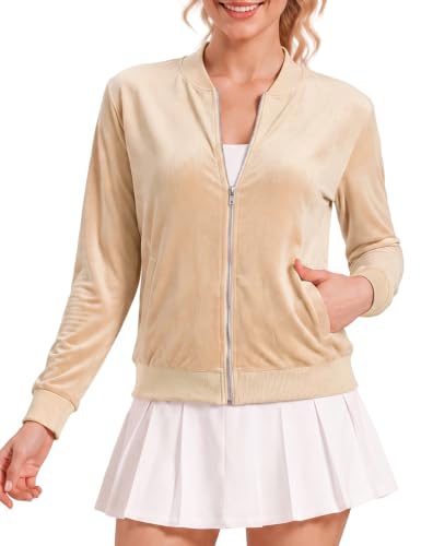 Velvet Zip Up Bomber Jackets Deal