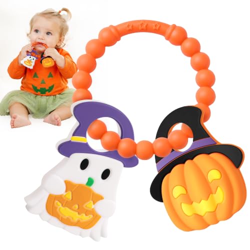 Soft Pumpkin & Ghost Textured Silicone Teether Deal