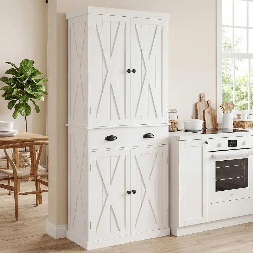 72"H Kitchen Pantry Storage Cabinet with Drawers and Adjustable Shelves Deal